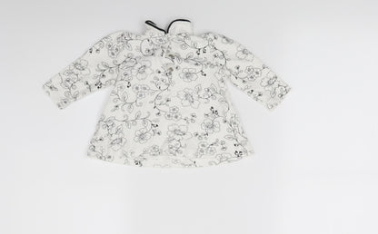 Little Me Girls White Floral  Fit & Flare  Size 6-9 Months