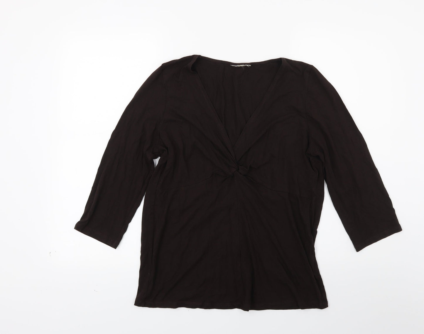Womens UK Size 16 Preworn Brown Tunic Blouse