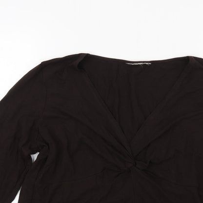 Womens UK Size 16 Preworn Brown Tunic Blouse