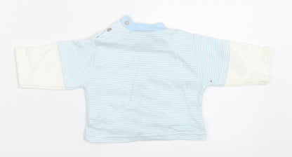 Teddy Boys Blue Striped  Basic T-Shirt Size 0-3 Months