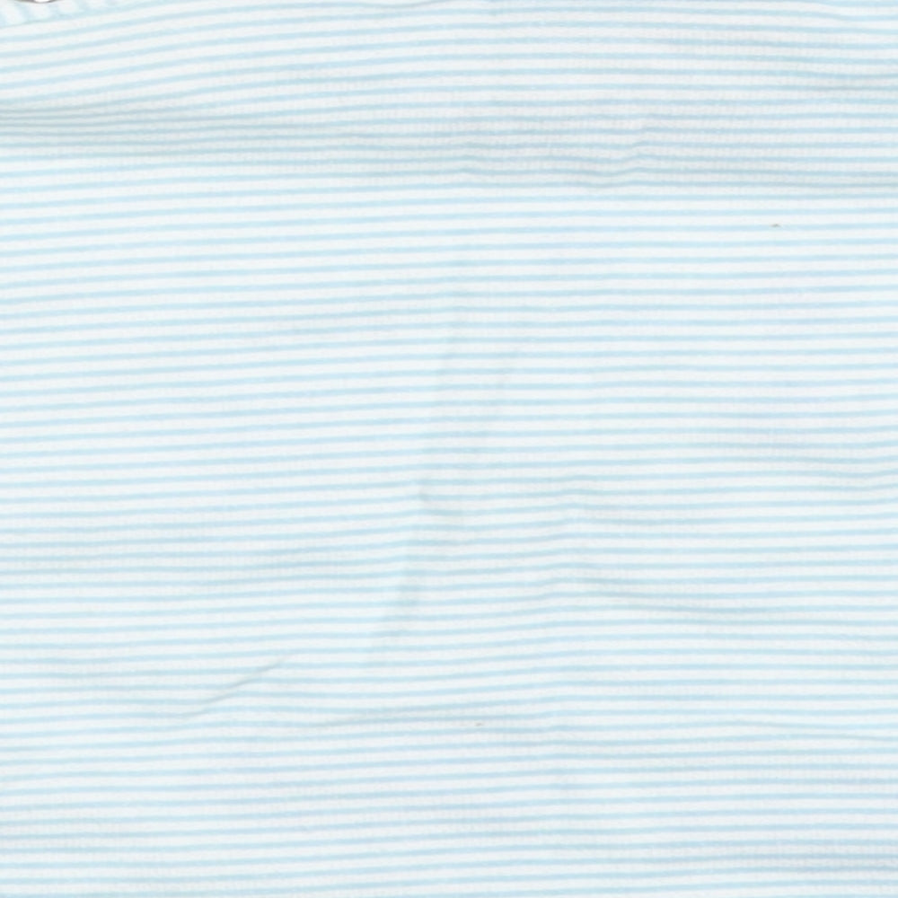Teddy Boys Blue Striped  Basic T-Shirt Size 0-3 Months