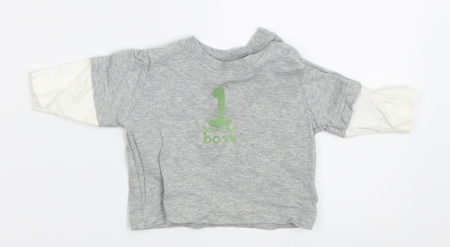 NEXT Boys Grey   Basic T-Shirt Size 0-3 Months