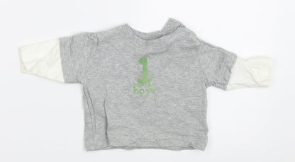 NEXT Boys Grey   Basic T-Shirt Size 0-3 Months