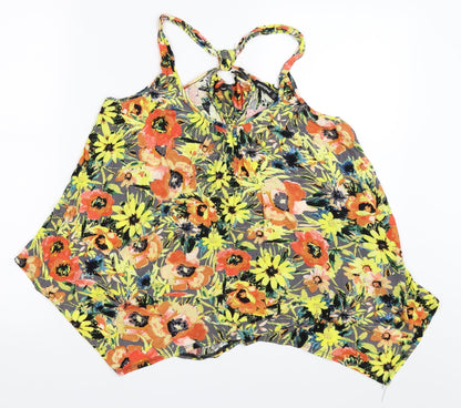 Primark Womens Grey Floral  Basic Tank Size 10