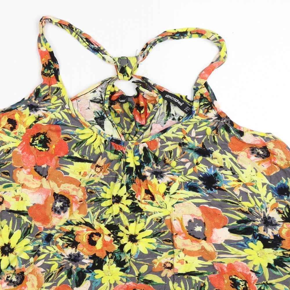 Primark Womens Grey Floral  Basic Tank Size 10