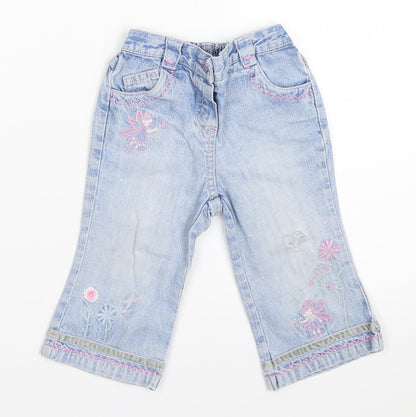 NEXT Girls Blue  Denim Capri Jeans Size 6-9 Months