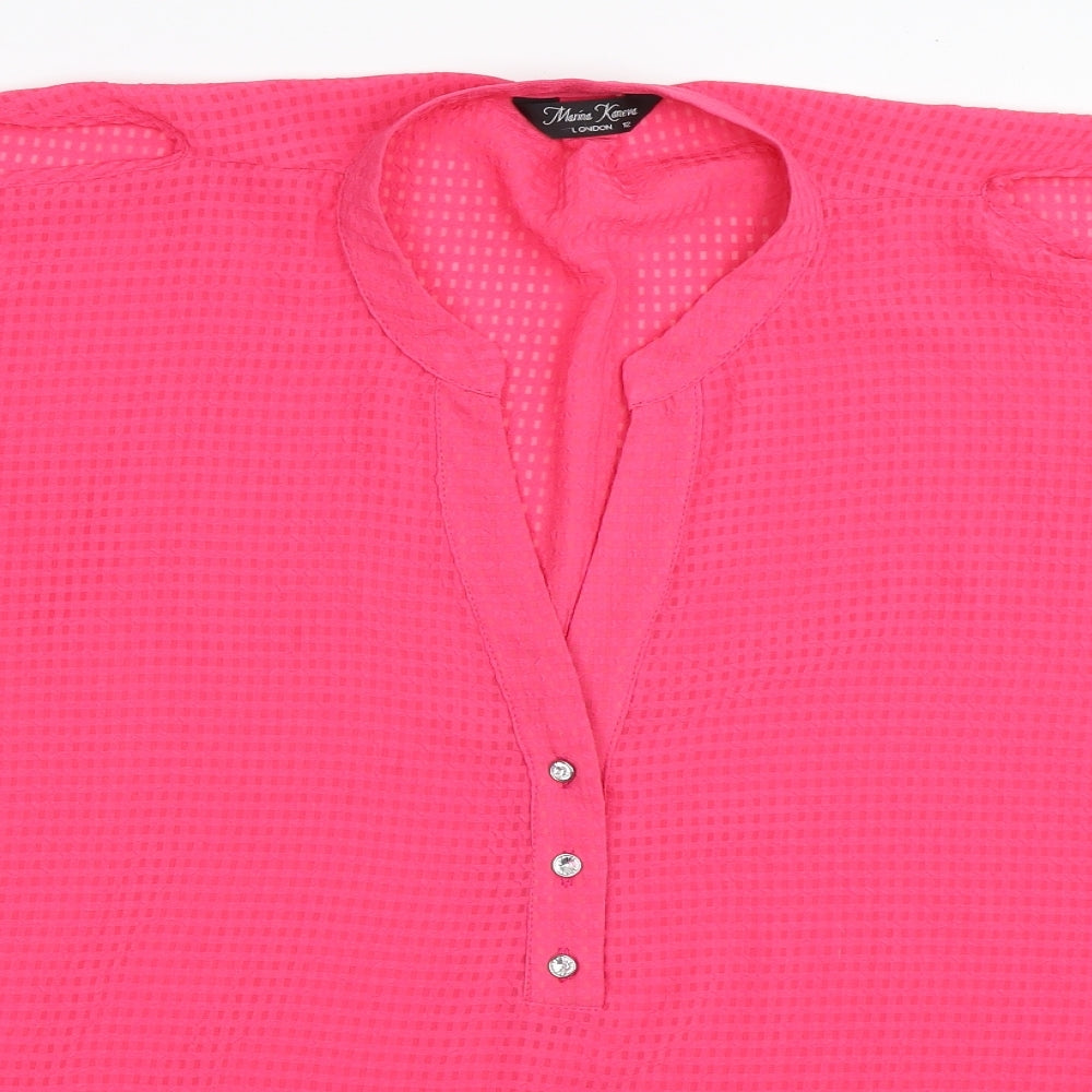 Womens UK Size 12 Marina Kaneva Pink Basic Blouse