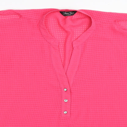 Womens UK Size 12 Marina Kaneva Pink Basic Blouse