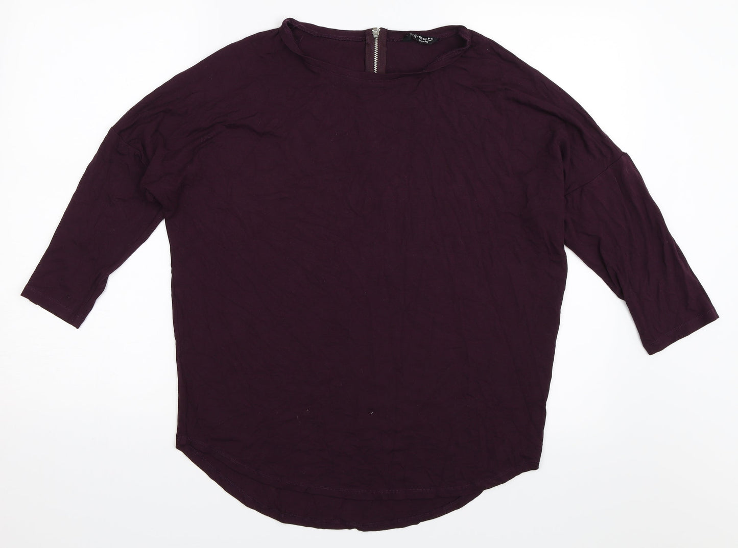 Womens UK Size 12 Select Purple Basic T-Shirt