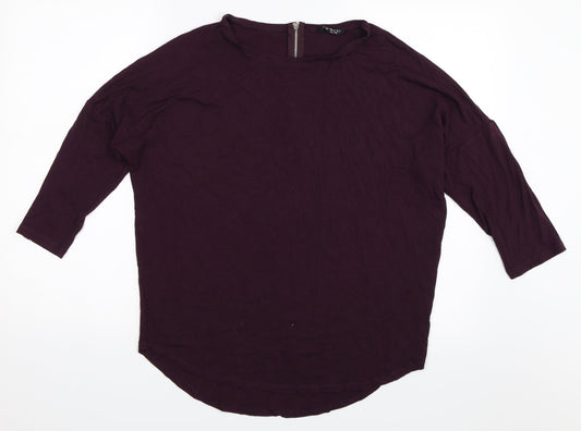 Womens UK Size 12 Select Purple Basic T-Shirt
