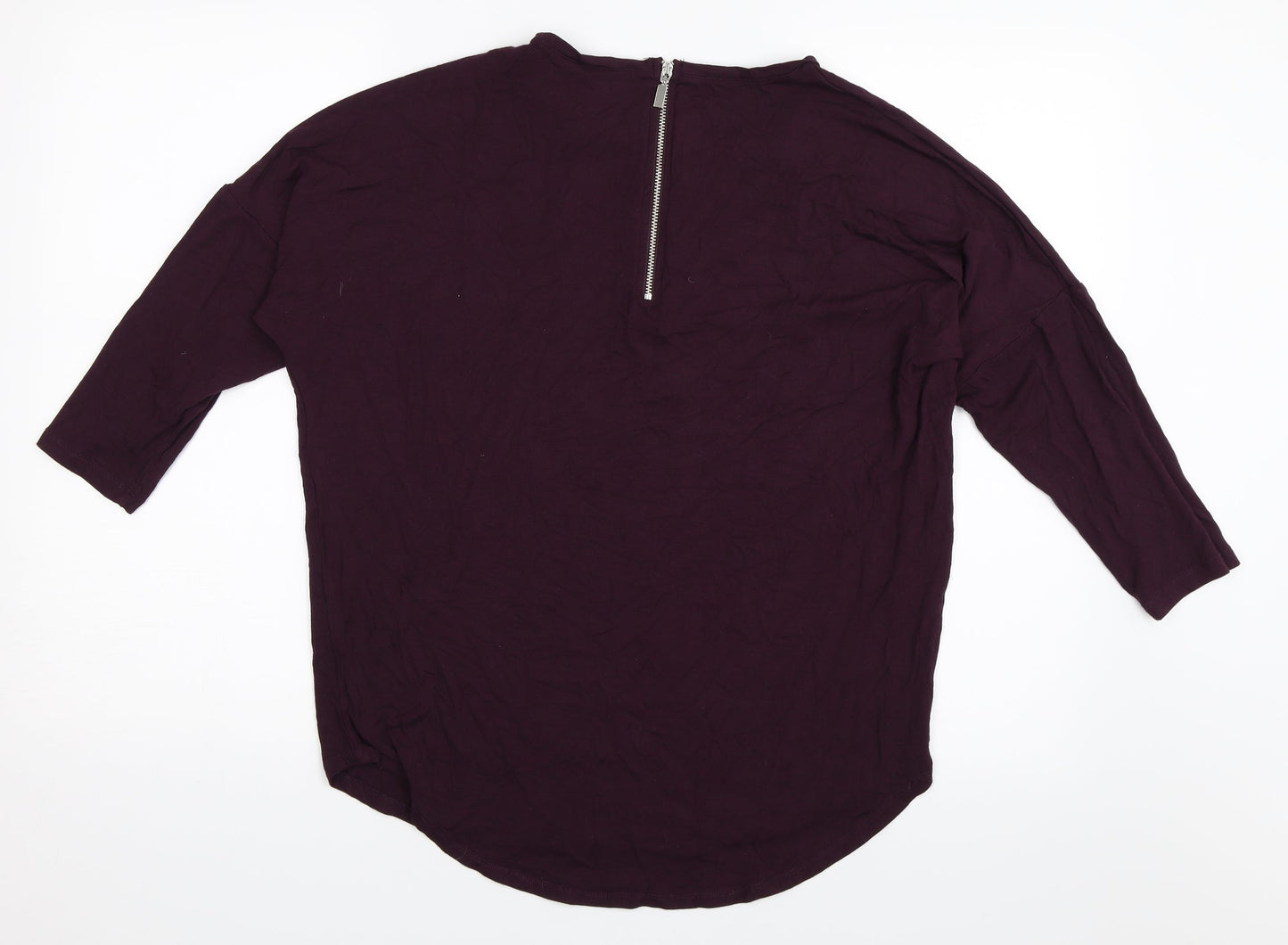 Womens UK Size 12 Select Purple Basic T-Shirt
