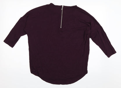 Womens UK Size 12 Select Purple Basic T-Shirt