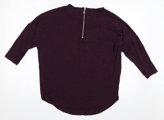 Womens UK Size 12 Select Purple Basic T-Shirt