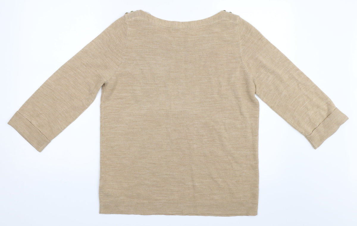 Back view of Marks & Spencer women’s beige jumper, size UK 16
