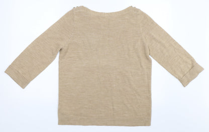 Back view of Marks & Spencer women’s beige jumper, size UK 16