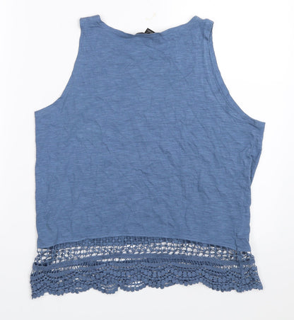 Womens UK Size 12 Atmosphere Blue Basic Tank