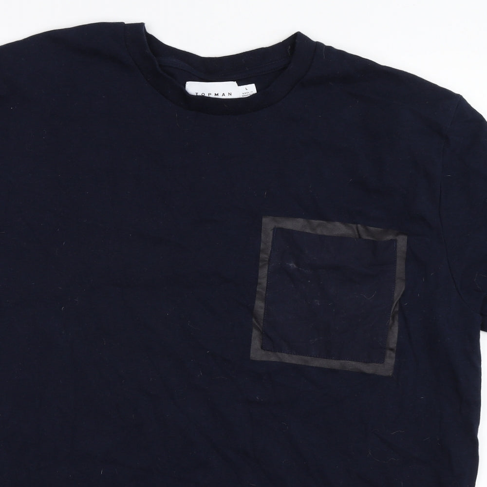 Topman Mens Blue    T-Shirt Size L
