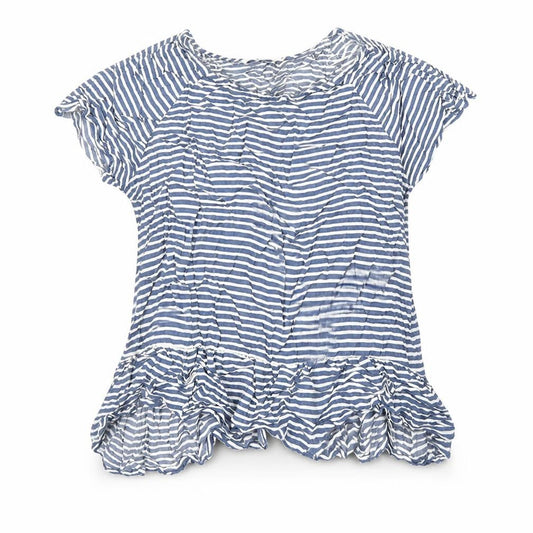 Front view of Tu women’s blue striped basic blouse, size UK 16