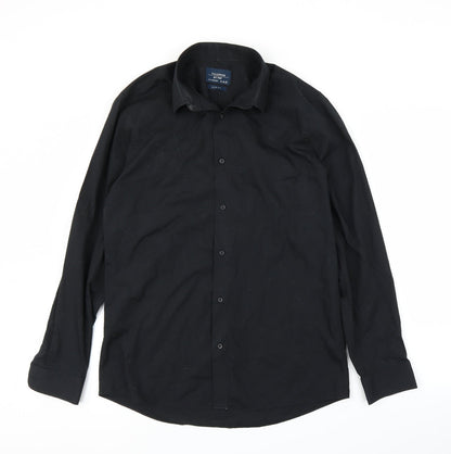 F&F Mens Black    Button-Up Size 15.5