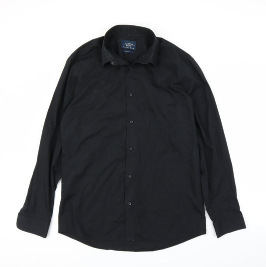 F&F Mens Black    Button-Up Size 15.5