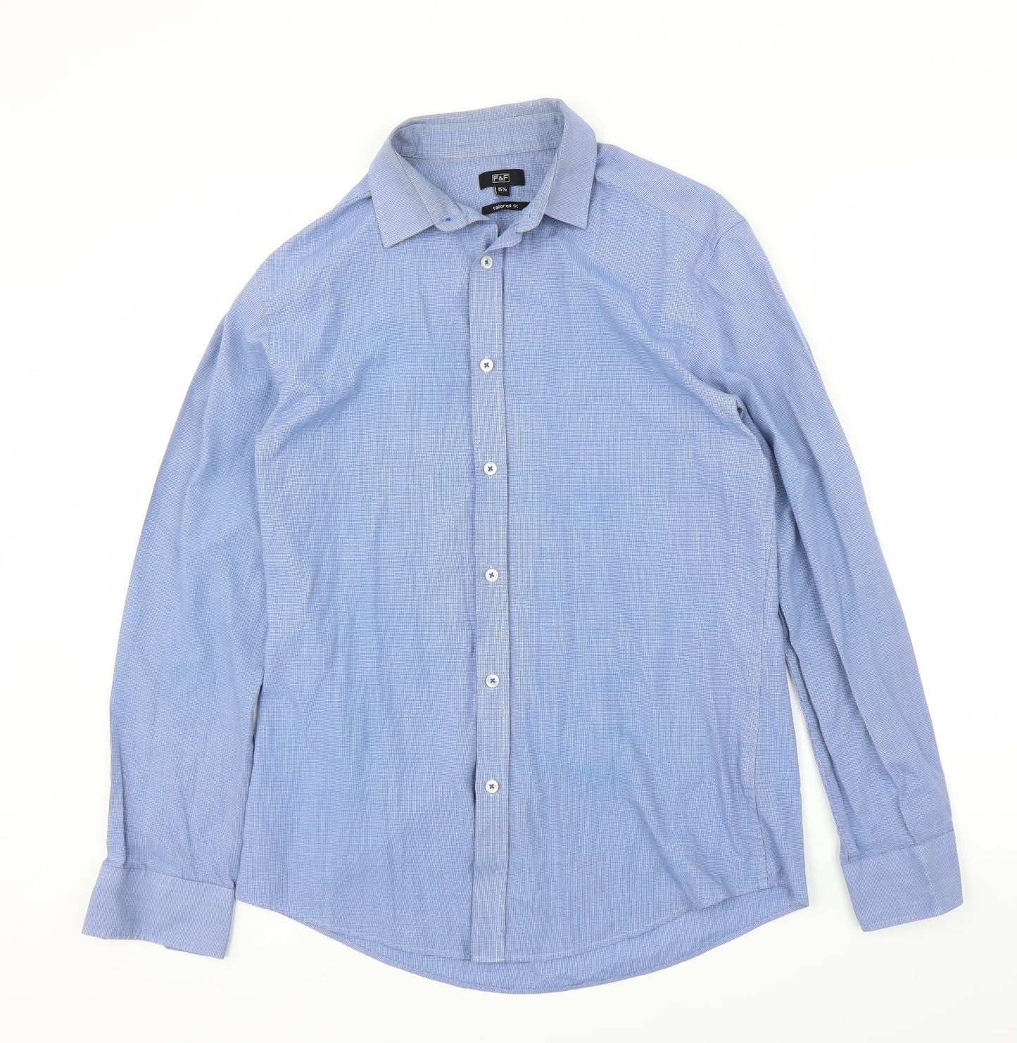 F&F Mens Blue    Button-Up Size 15.5