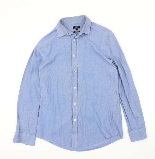 F&F Mens Blue    Button-Up Size 15.5