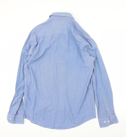 F&F Mens Blue    Button-Up Size 15.5