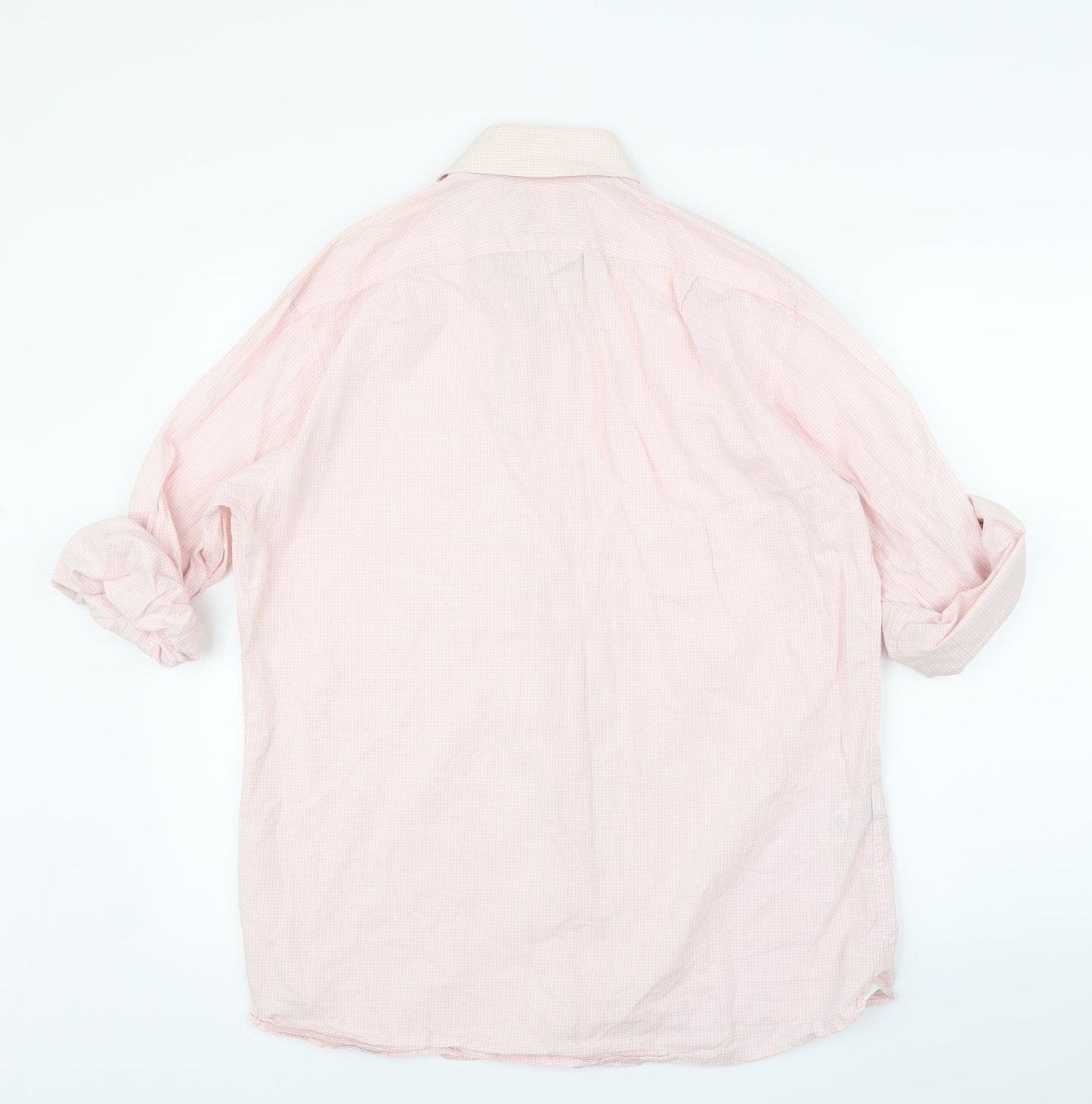 Mens UK Size 15.5 M&S Pink  Button-Up Long Sleeve Casual Shirt