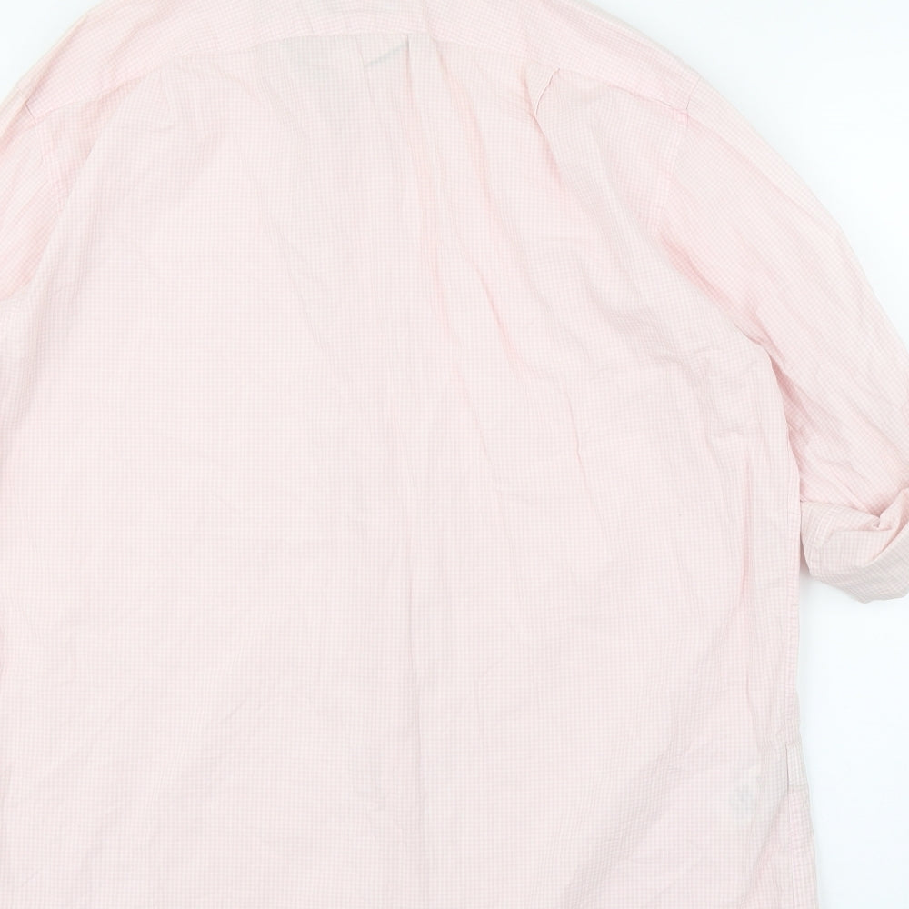 Mens UK Size 15.5 M&S Pink  Button-Up Long Sleeve Casual Shirt