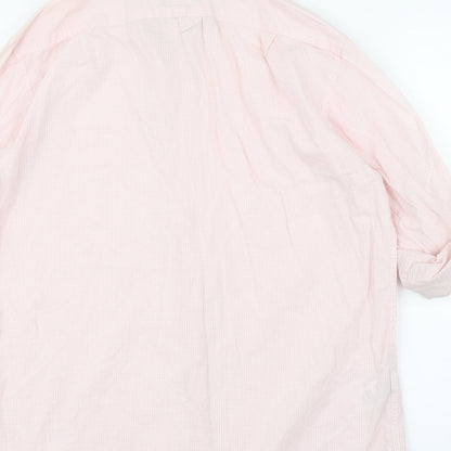 Mens UK Size 15.5 M&S Pink  Button-Up Long Sleeve Casual Shirt