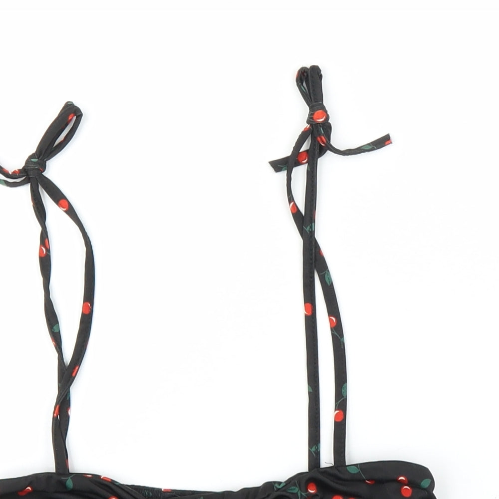 Boohoo Womens Black   Cropped Blouse Size 10  - Cherry