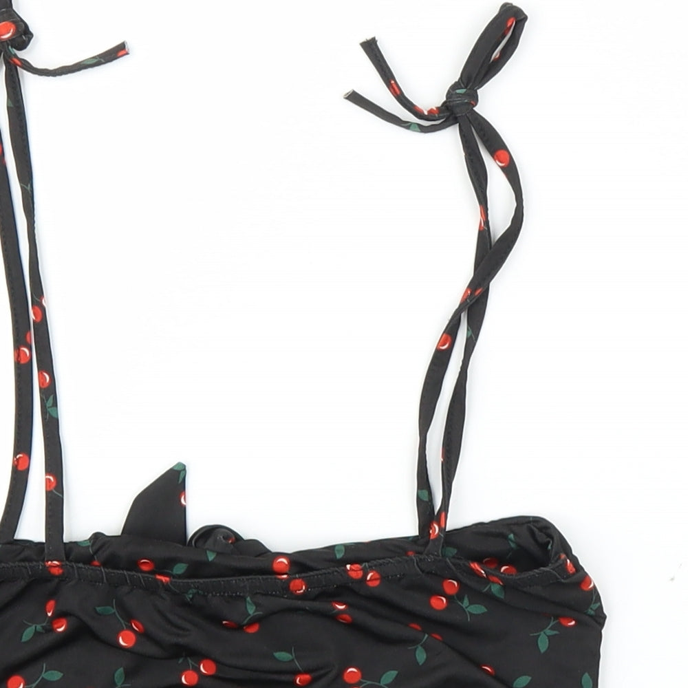 Boohoo Womens Black   Cropped Blouse Size 10  - Cherry