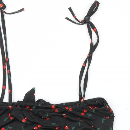 Boohoo Womens Black   Cropped Blouse Size 10  - Cherry