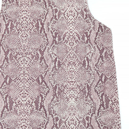 Brand and care label for BB women’s pink animal print basic tank, size 2XL, - snake print