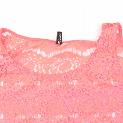 H&M Womens Pink Floral  Cropped Tank Size 16