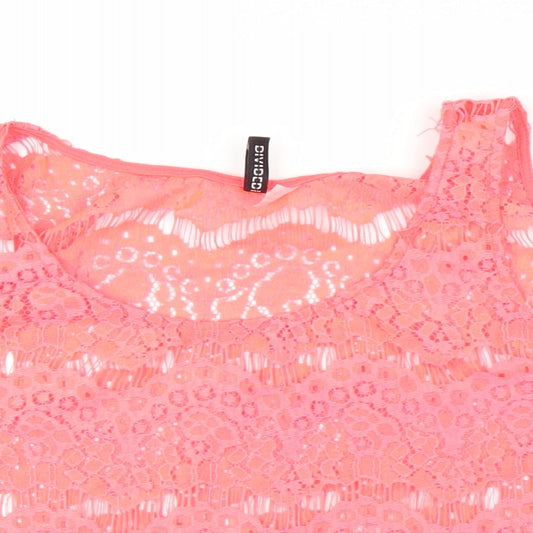 H&M Womens Pink Floral  Cropped Tank Size 16