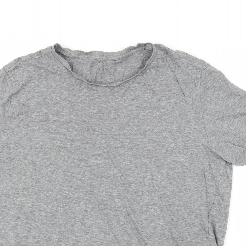Womens UK Size XL M&S Grey Basic T-Shirt