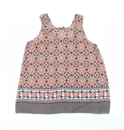 Primark Womens Orange Geometric  Basic Blouse Size 8