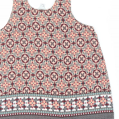 Primark Womens Orange Geometric  Basic Blouse Size 8