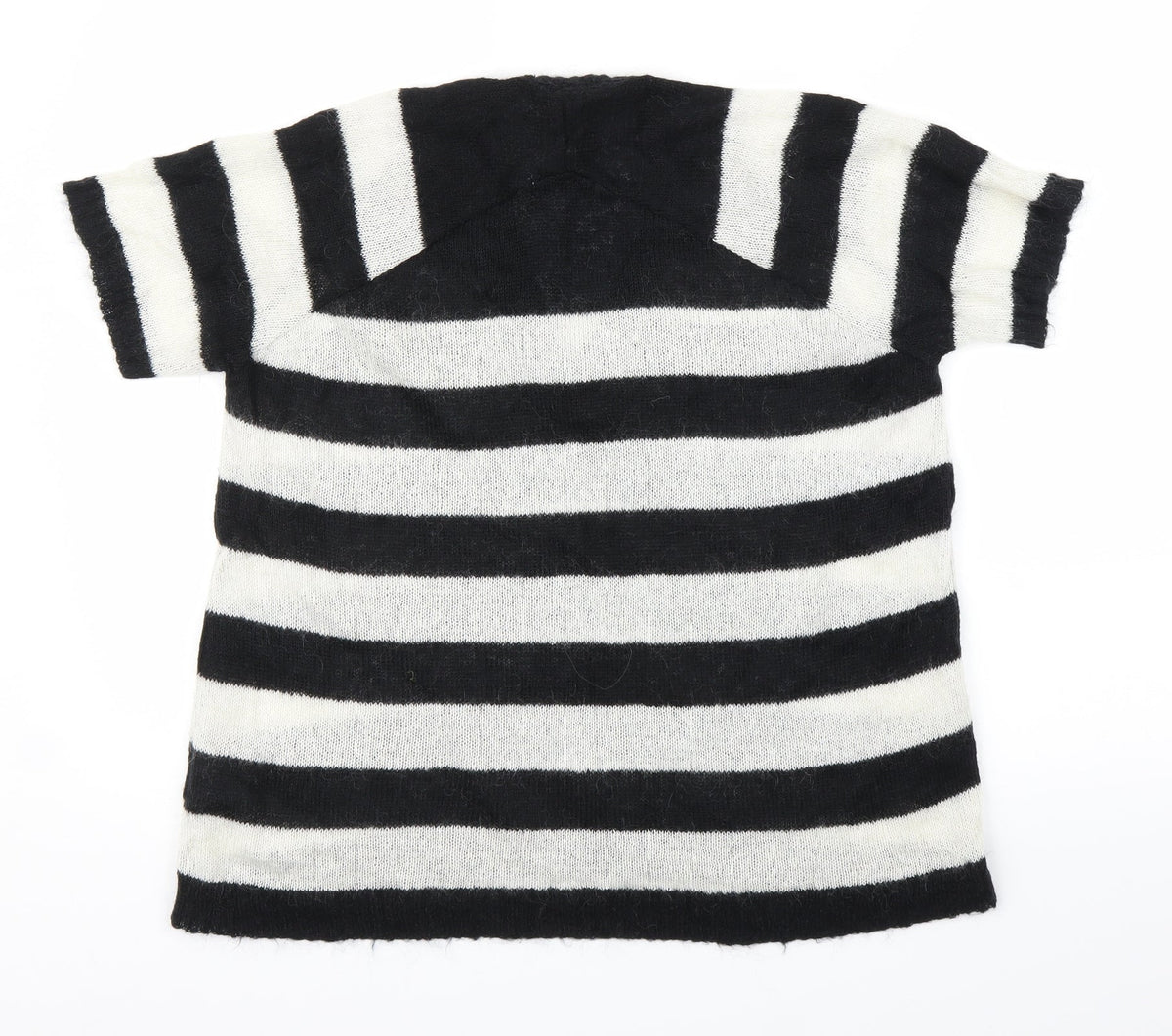 Back view of Topshop women’s black striped jumper, size UK 10