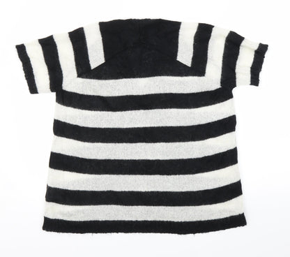Back view of Topshop women’s black striped jumper, size UK 10