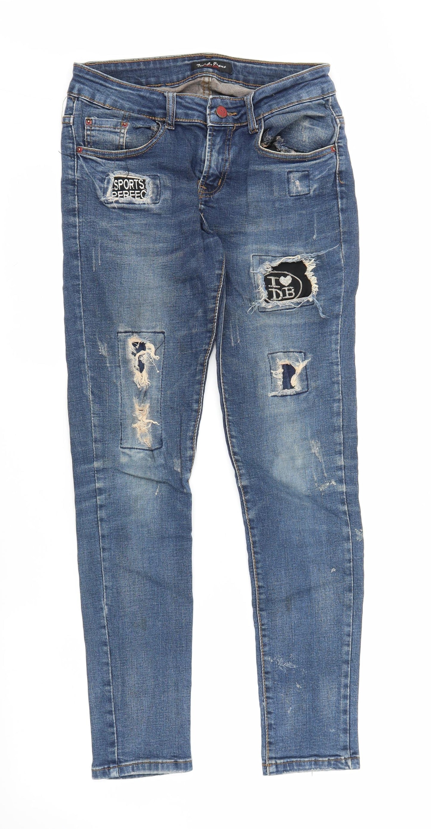 Tian Ge Jeans Womens Blue  Denim Straight Jeans Size S L28 in