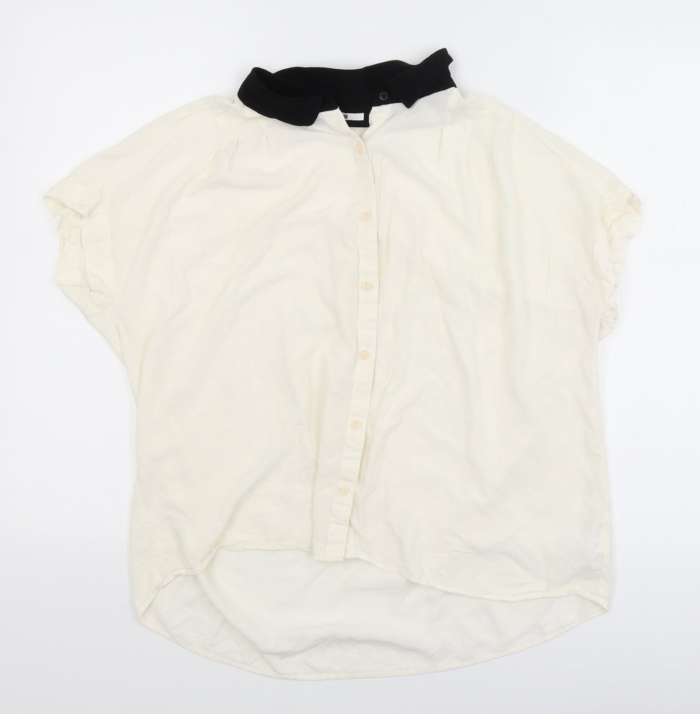 Womens UK Size L Preworn White Basic Blouse