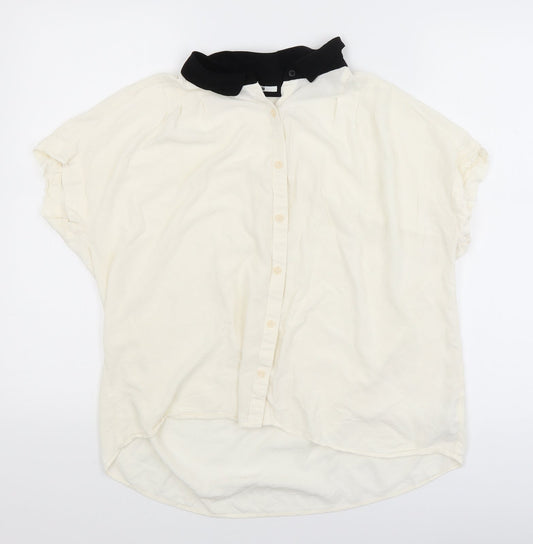 Womens UK Size L Preworn White Basic Blouse