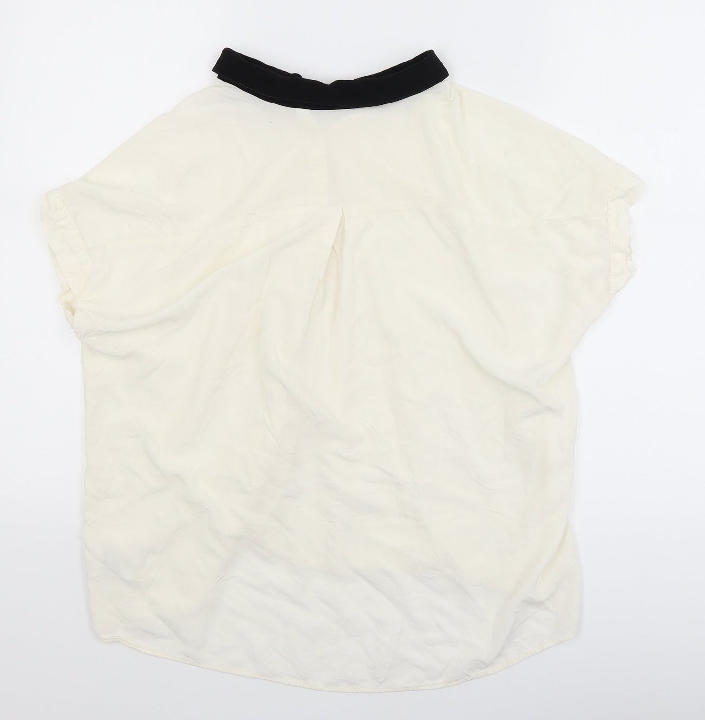 Womens UK Size L Preworn White Basic Blouse