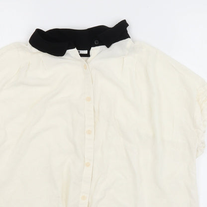 Womens UK Size L Preworn White Basic Blouse