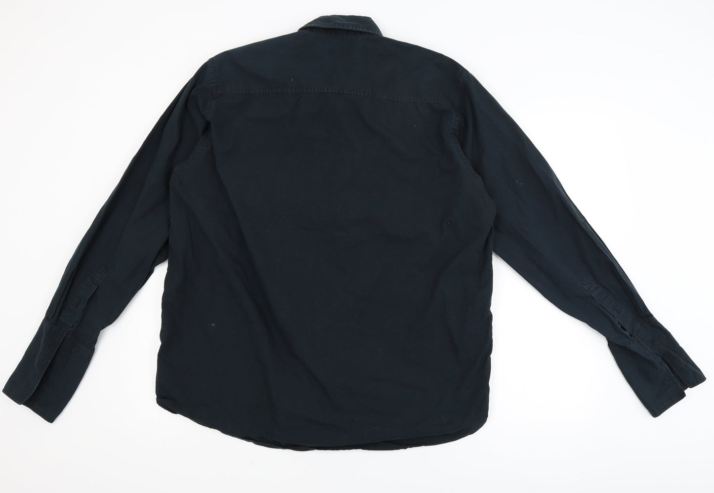 Mens UK Size XL Burton Black  Button-Up Long Sleeve Casual Shirt