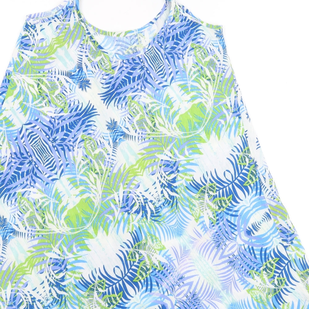 Cardamom Womens Blue Floral  Camisole T-Shirt Size M