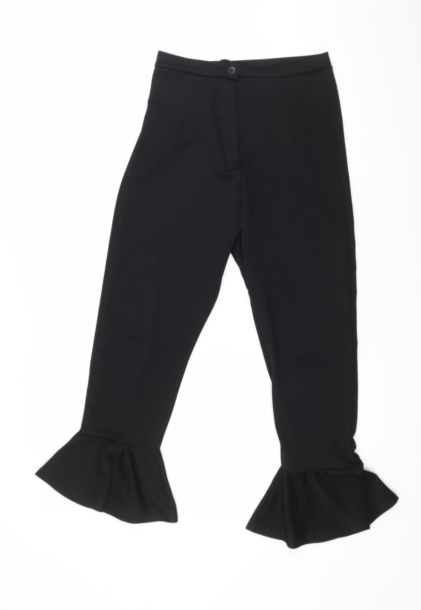Womens UK Size 10 PRETTYLITTLETHING Regular Fit  Black Trousers
