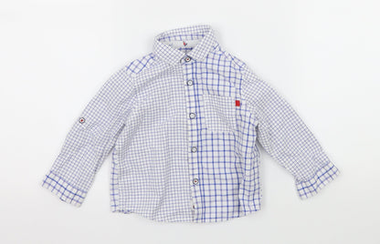 Mothercare Baby White Check  Basic Button-Up Size 9-12 Months
